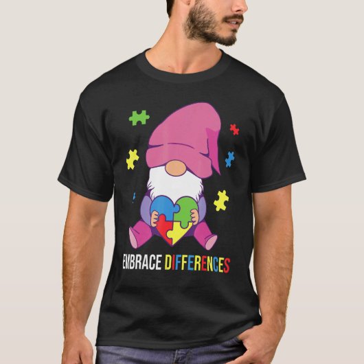 グノーム 差異を受け入れる 自閉症 Awareness オーティスティ Tシャツ (正面)