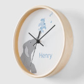 グパーソナライズされたモダンレイ象、10インチ丸時計 壁時計 (傾斜)