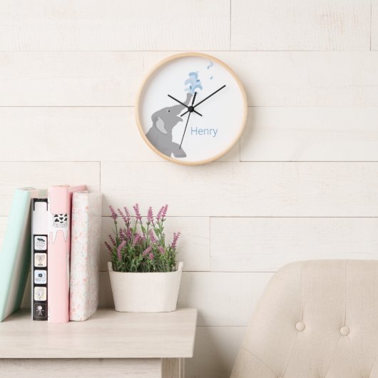 グパーソナライズされたモダンレイ象、10インチ丸時計 壁時計 (読書スペース)