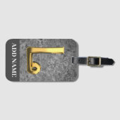 グパーソナライズされたレー&金ゴールドL ラゲッジタグ (正面横)