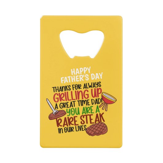 グパーソナライズされたロおもしろいル・シェフ・ダディ クレジットカード栓抜き (正面)