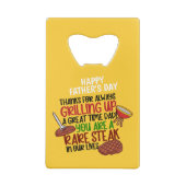 グパーソナライズされたロおもしろいル・シェフ・ダディ クレジットカード栓抜き (裏面)