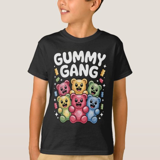 グミおもしろいベアデザイン女子男性へキッズグミB Tシャツ (正面)