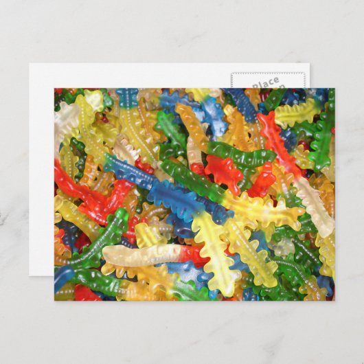 グミのムカデのお菓子 ポストカード (正面/裏面)
