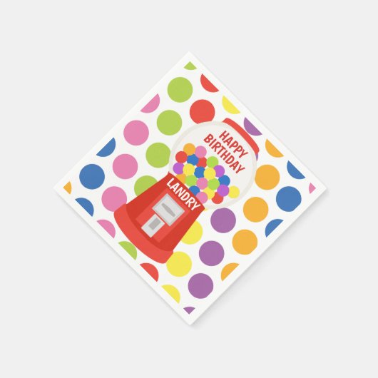 グミカラフルボールパーソナライズされたパーティーナプキン スタンダードカクテルナプキン (角)