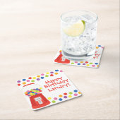 グミカラフルボールパーソナライズされた紙コースター スクエアペーパーコースター (インサイチュ)