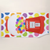 グミカラフルボール機のパーソナライズされたビーチタオル ビーチタオル (正面)