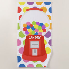 グミカラフルボール機のパーソナライズされたビーチタオル ビーチタオル