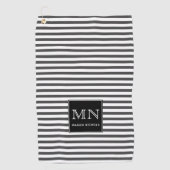 グミニマルレーストライプの白 ゴルフタオル (正面)