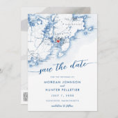 グミニマルロモダンスターマサチューセッツの地図 セーブザデート (正面/裏面)