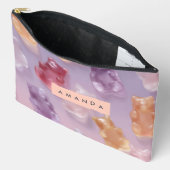 グミパーソナライズされたカラフルベア模様 アクセサリーポーチ (見開き)