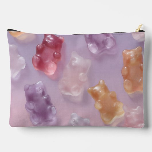 グミパーソナライズされたカラフルベア模様 アクセサリーポーチ (裏面)