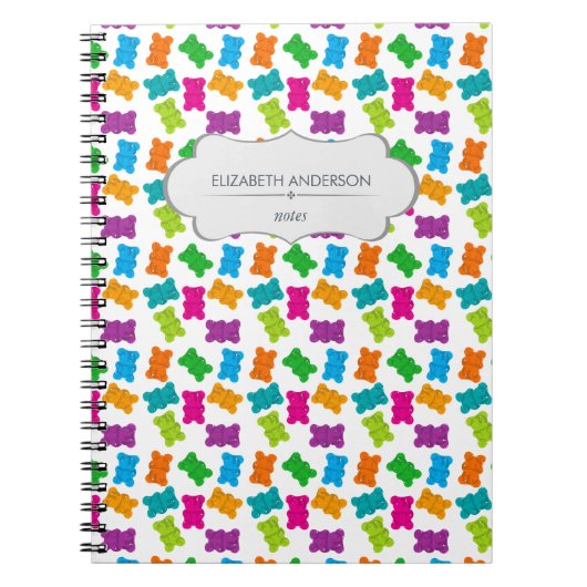 グミパーソナライズされたベア模様 ノートブック (正面)