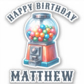 グミパーソナライズされたボール機ハッピーバースデー シール (正面)