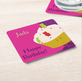 グミベアのカップケーキ |コースター スクエアペーパーコースター