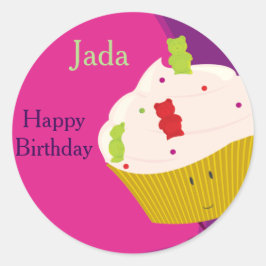 グミベアのカップケーキ |ステッカー ラウンドシール