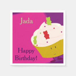 グミベアのカップケーキ |紙ナプキン スタンダードカクテルナプキン