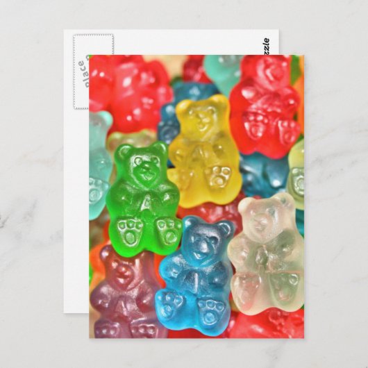 グミベアは愛を癒すことでおもしろいをコラージュ ポストカード (正面/裏面)