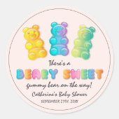 グミベアカラフルジェリーキャンディベビーシャワー ラウンドシール (正面)