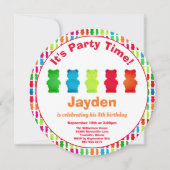 グミベアキャンディ子供の誕生日招待状 招待状 (正面)