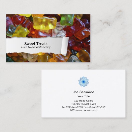 グミベアズカスタマイズ可能な食品クローズアップ名刺 名刺 (正面/裏面)