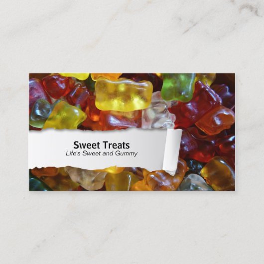 グミベアズカスタマイズ可能な食品クローズアップ名刺 名刺 (正面)
