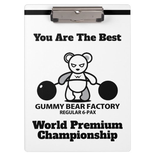 グミベアファクトリーチャンピオンシップと鮮やかなクマ クリップボード (正面)