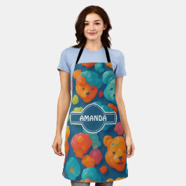 グミベアフローラカラフルパタパーソナライズされたーン エプロン