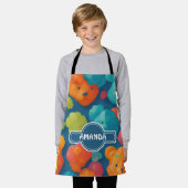 グミベアフローラカラフルパタパーソナライズされたーン エプロン (着用した状態)
