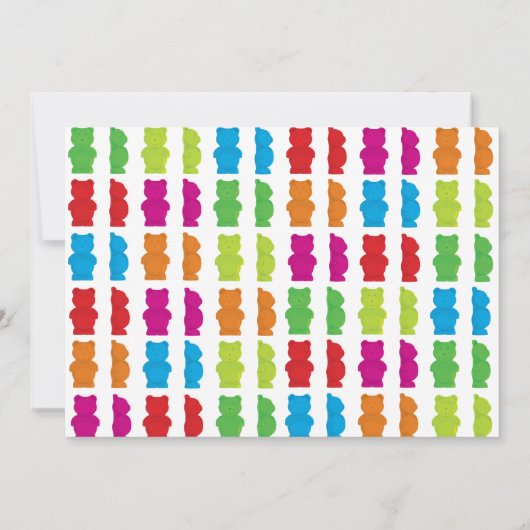 グミベアーパターンキッドの誕生日招待状 招待状 (裏面)