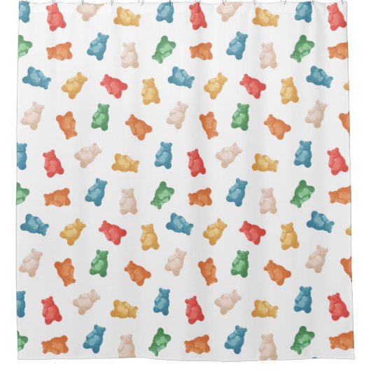 グミベア模様 シャワーカーテン (正面)