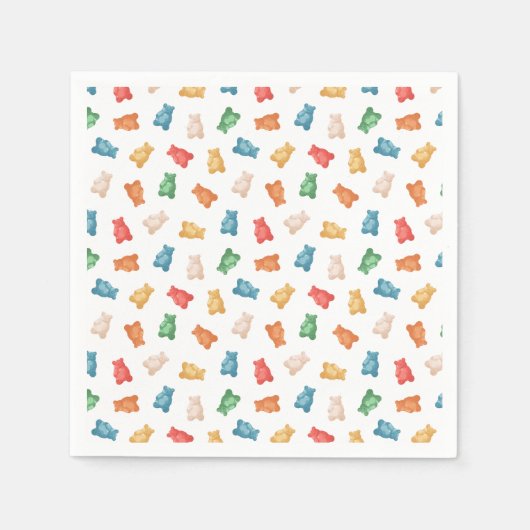 グミベア模様 スタンダードカクテルナプキン (正面)