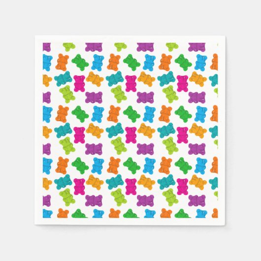 グミベア模様 スタンダードカクテルナプキン (正面)