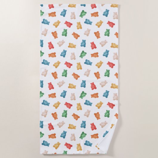 グミベア模様 ビーチタオル (正面)