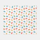 グミベア模様 フリースブランケット (正面(横))