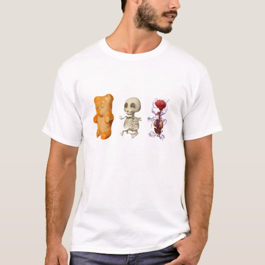 グミベア解剖学的トリプチックホワイト Tシャツ (正面)