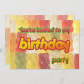 グミベア誕生日の招待 招待状 (正面/裏面)