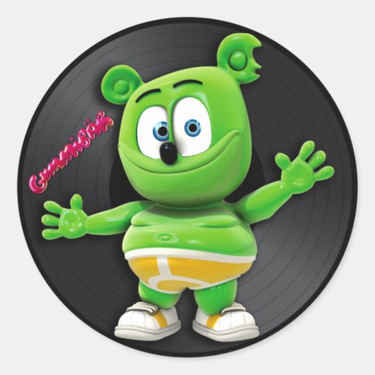 グミベアDJビニールレコードシール ラウンドシール (正面)