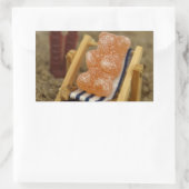 グミリラックスベアビーチ 長方形シール (バッグ)