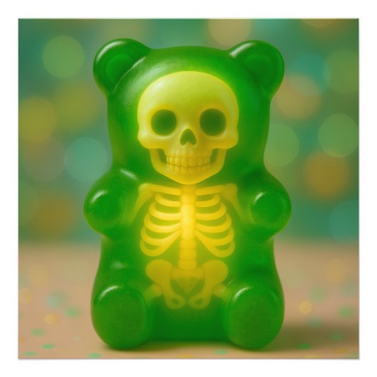 グミ骨格クマ磁石 フォトプリント            (正面)