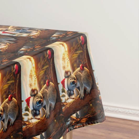 グムツリーに座るコアラ・サンタハット テーブルクロス (インサイチュ)