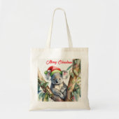 グムツリーに座るメリークリスマスコアラ トートバッグ (正面)