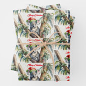 グムツリーに座るメリークリスマスコアラ ラッピングペーパーシート (インサイチュ)