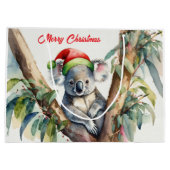 グムツリーに座るメリークリスマスコアラ ラージペーパーバッグ (裏面)