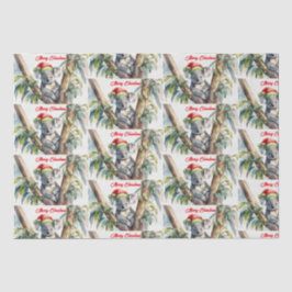 グムツリーに座るメリークリスマスコアラ 薄葉紙