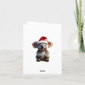 グムツリーカードに座っているメリークリスマスコアラ カード (裏面)