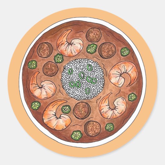 グムボスープルイジアナLAニューオーリンズNOLAフード ラウンドシール (正面)