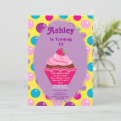 グムボールカップケーキ招待状 招待状 (スタンド正面)