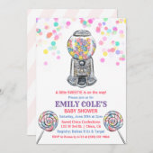 グムボールキャンディスウィートベビーシャワー招待状 招待状 (正面/裏面)