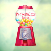 グムボールマシンバブルガムヴィンテージかわいい赤パーティー ウィンドウサイン (シート3)